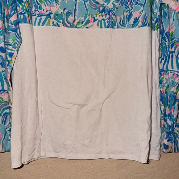 Lilly Pulitzer Bright Tropical Colorblock Shirt - Long Sleeve Coastal Chic - Picture 4 of 10